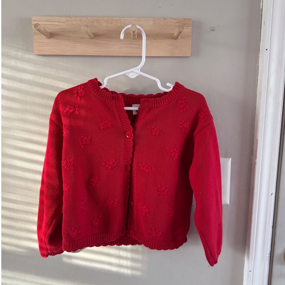 Vintage‎ kids red, floral sweater
